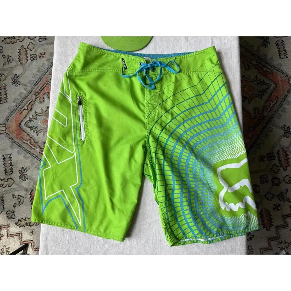 Vintage Fox Racing Board Shorts Size 36 & Vintage Fox/Monster SnapBack Hat - Picture 4 of 9
